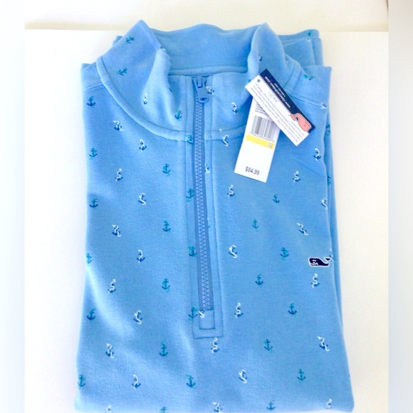 Vineyard Vines Printed Broadfield Half Zip Pullover-Anchor Ocean Breeze-NWT - Picture 9 of 9